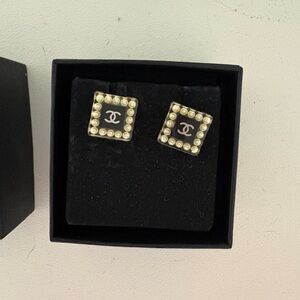 CHANEL Black Logo Box with White Lettering